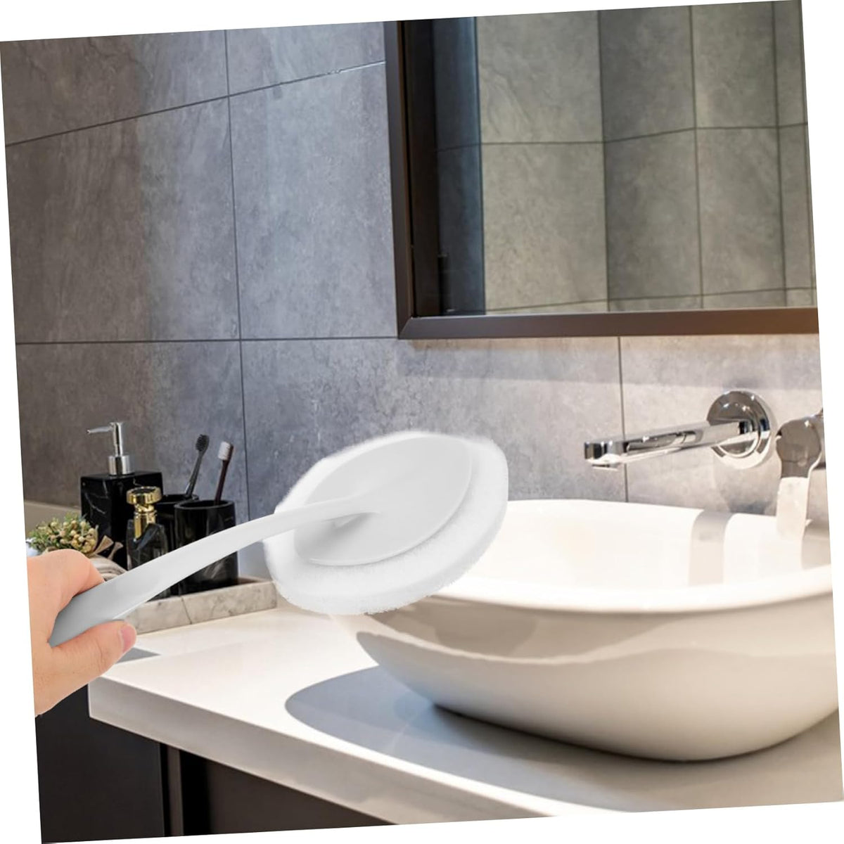 Sponge Brush Cleaning Tool for Bathroom Kitchen Durable Descaling Scrubber Lightweight Portable Suitable for Home Restaurant Hotel Use Gray