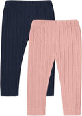 U·nikaka Toddler Baby Girls Pants Ribbed Infant Pants Leggings Toddler Baby Girl Bottoms Leggings 2 Packs
