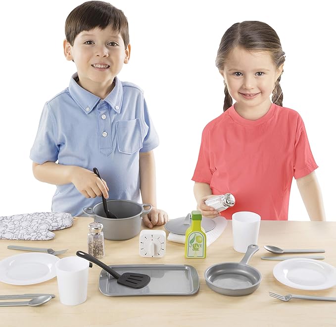 Melissa & Doug 22-Piece Play Kitchen Accessories Set - Utensils, Pot, Pans, and More Melissa & Doug 22-Piece Play Kitchen Accessories Set - Utensils, Pot, Pans, and More
