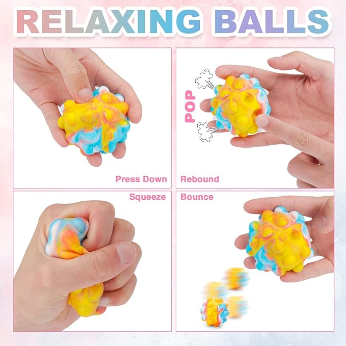 Stress Balls Set, Squishy Stress Ball, 8 Pack Stress Relief Ball for Adults, Squeeze Ball for Anxiety and Stress Relief