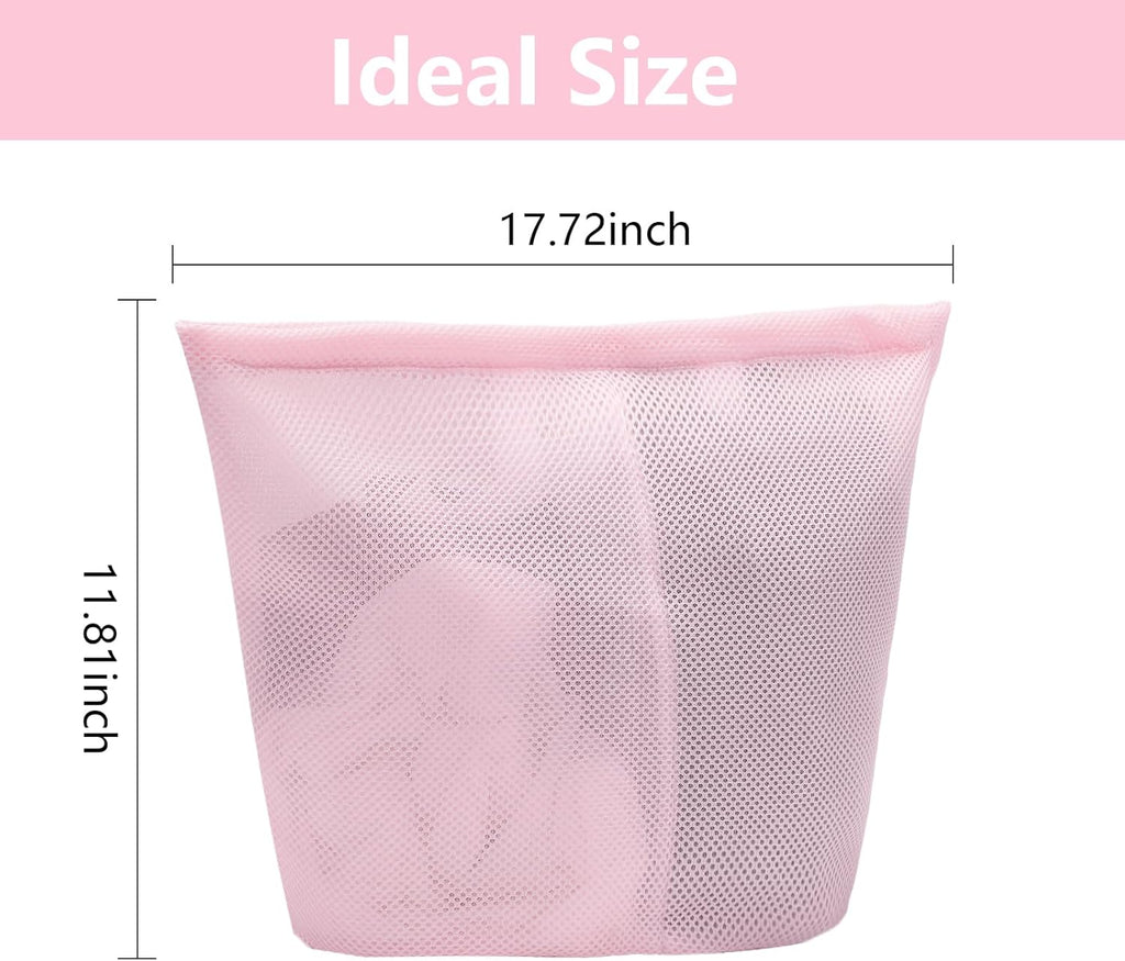 laundry bag with handles mesh laundry bags washing machine laundry totes travel storage and sorting bag for Clothes laundry bag for delicates(Pink)