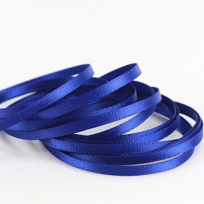 HUIHUANG Solid Color Satin Ribbon 1/8 inch x 100 Yards Roll Ribbon Cobalt Blue Thin Ribbon for Crafts Gift Wrapping Bows Gift Tag