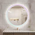 Round LED Bathroom Mirror, Wall Mounted Mirror with Demister Pad 3 Dimmable Color, Backlit Makeup Mirror, for Bathroom, Vanity, Bedroom(60cm/23.6in)