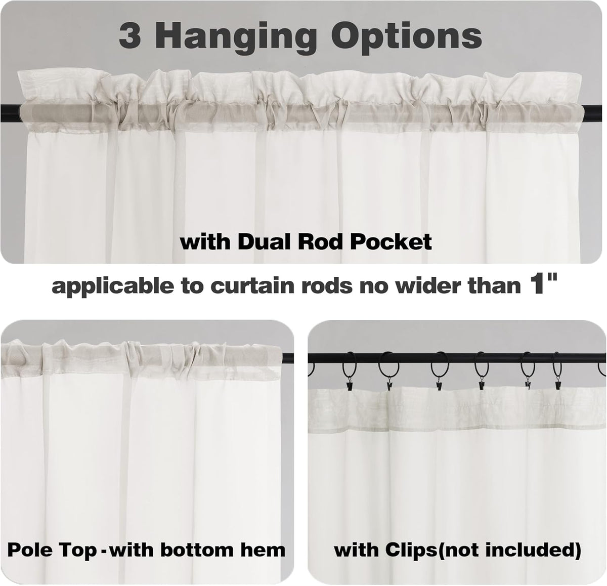 Chyhomenyc Extra Long Ivory Sheer Curtains 144 inch 2 Panels, Translucent Backdrop Window Scarf Drapes for Canopy Bed/Wedding/Living Room/Anniversary, 12FT Length, Each 59Wx144L in, 2PCS