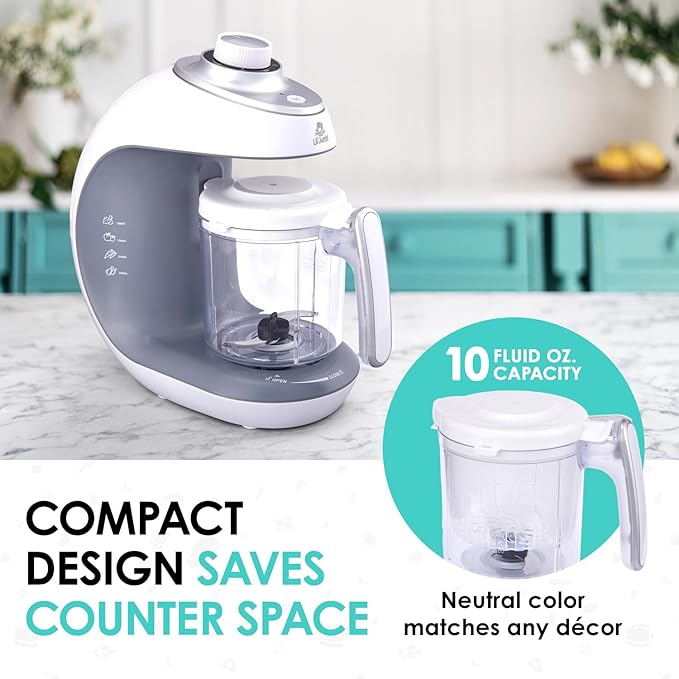 Lil’ Jumbl - Baby Food Maker Steamer and Blender - Puree Blender with Timer, One-Press Processor & Auto Shutoff, Cook & Steam Fruits, Veggies & Other Healthy Homemade Infant & Toddler Meals in Minutes