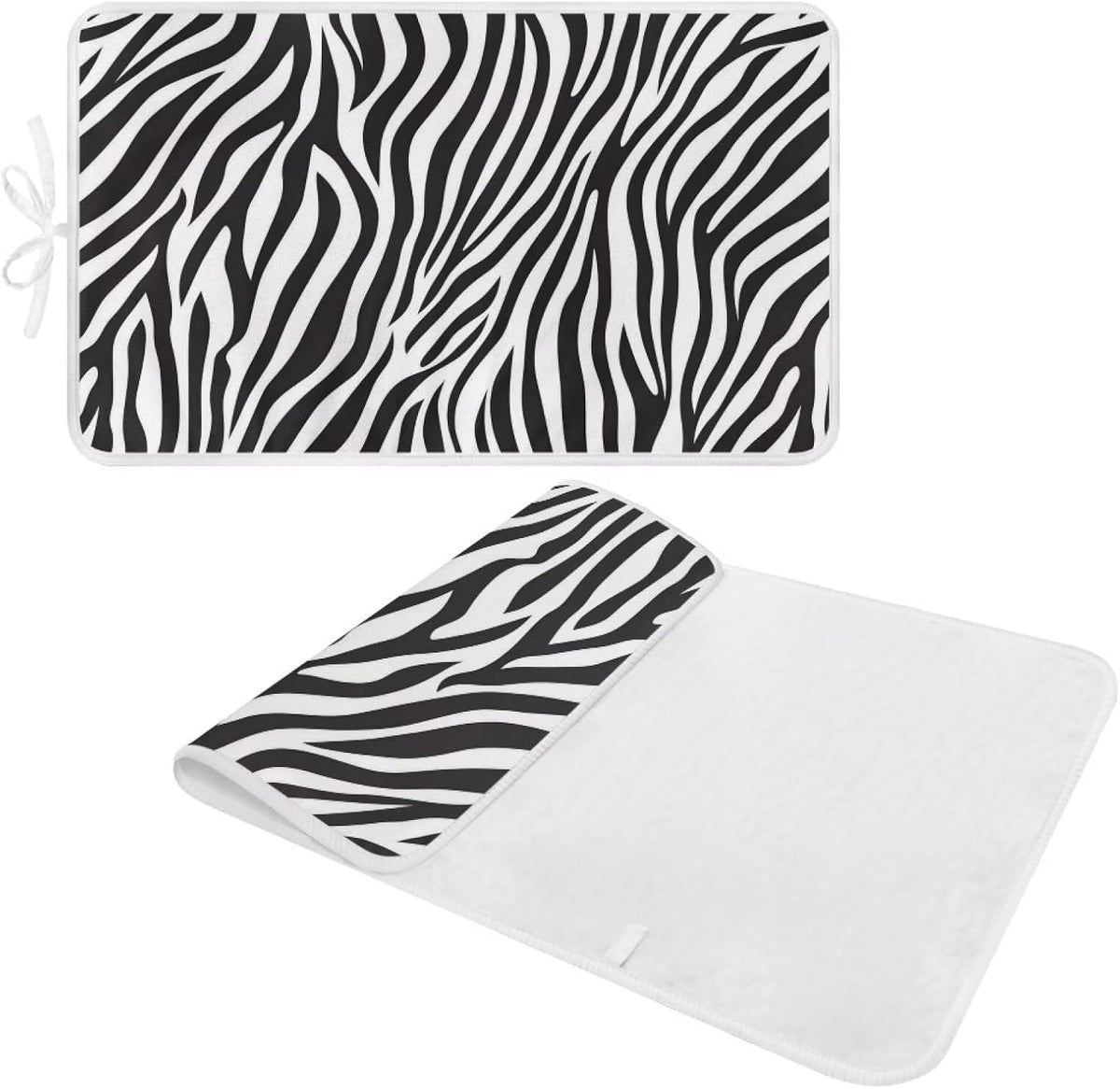 Zebra Print Ironing Mat Portable Iron Pad Magnetic Cover and Padding for Top of Washer, Dryer, Tabletop, Countertop,Travel Small Size Ironing Pads 32 x 16 Inch