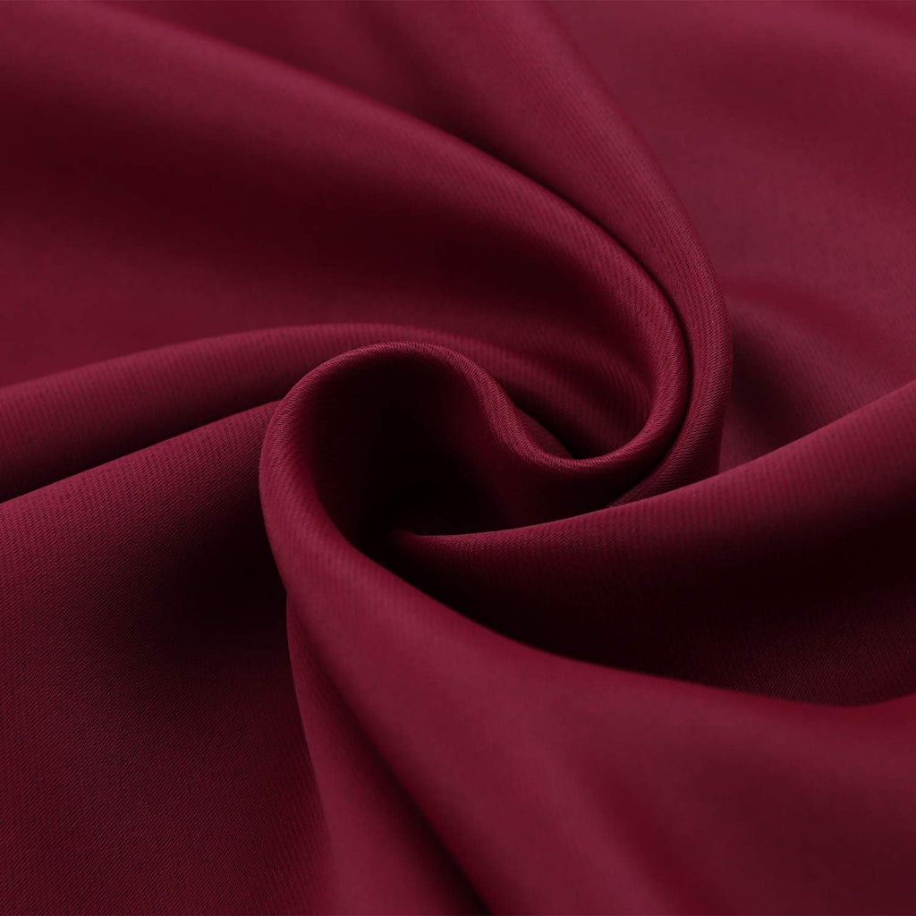 BGment Short Burgundy Blackout Curtains 40 Inches Length - Rod Pocket Thermal Insulated Room Darkening Window Drapes for Bedroom Kitchen Bathroom, 42 x 40 Inch, 2 Panels