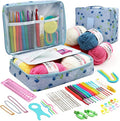 ARMINACO Crochet Kit for Beginners & Adults – 59pcs Complete Starter Set with Ergonomic Hooks (0.6-6.0mm), Yarn, Tools & Travel Bag – Craft Gift for Women, Teens & Seniors