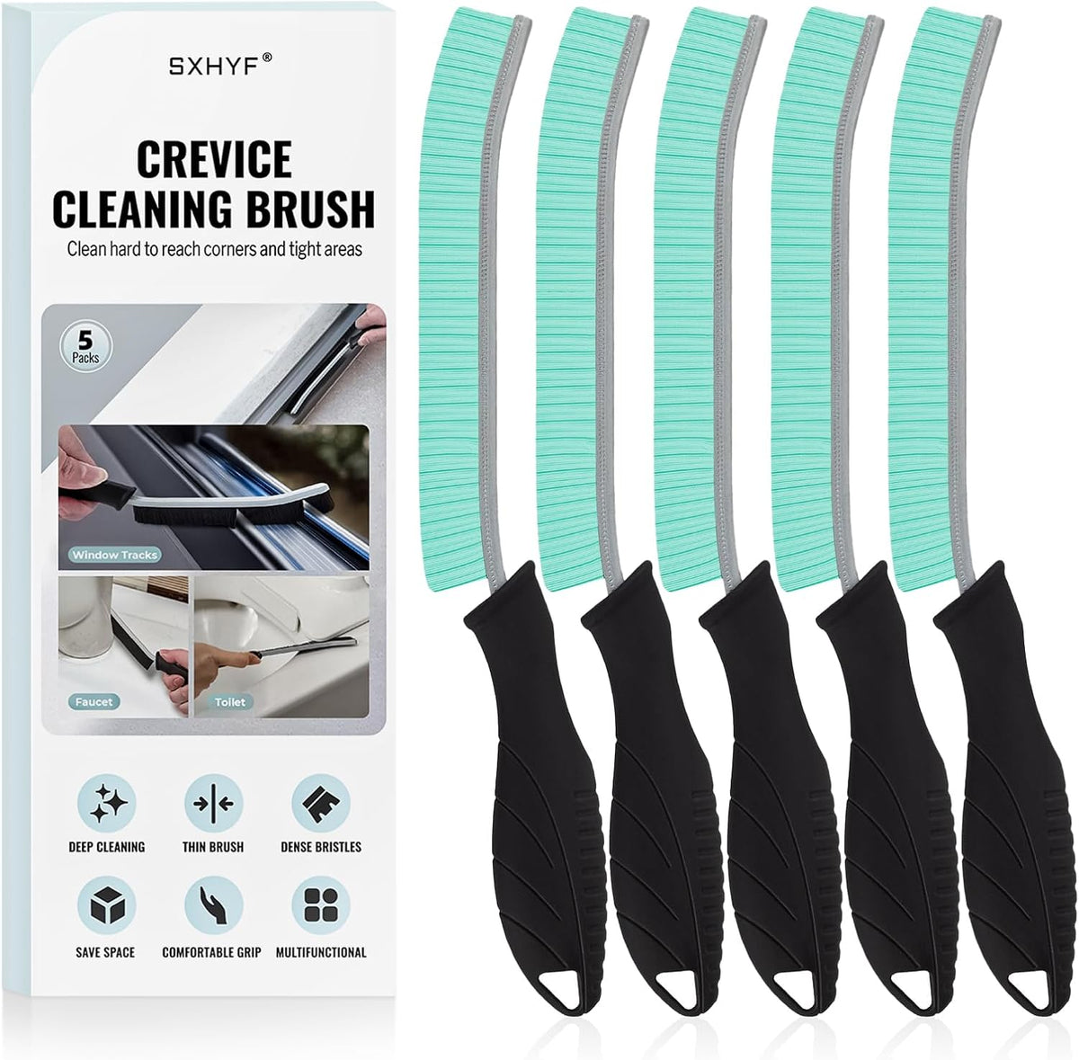SXhyf Cleaning Brush - Hard Bristle Crevice Cleaning Brush, Multifunctional Gap Scrub Brush, Kitchen Essentials, Bathroom Cleaner Tools for Household Use, Home, Window, Toilet, Stove