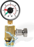 98209800 High Flow Manual Relief Valve/Air Relief Manual Valve Assembly with Pressure Gauge, Replacement for Pool and Spa Filter (RV40600 (98209800 Brass))