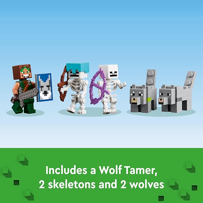 LEGO Minecraft The Wolf Stronghold Fortress Playset, Video Game Toy for Boys and Girls, Action Packed Castle Building Set with Minecraft Minifigures, Minecraft Toy Gift for Kids Ages 8 and Up, 21261