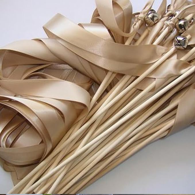 3/8" X 100 Yards Tan Satin Thin Ribbon Solid Color Double Faced Ribbons Perfect for Crafts Wedding Decor Bow Making Arts Sewing and More