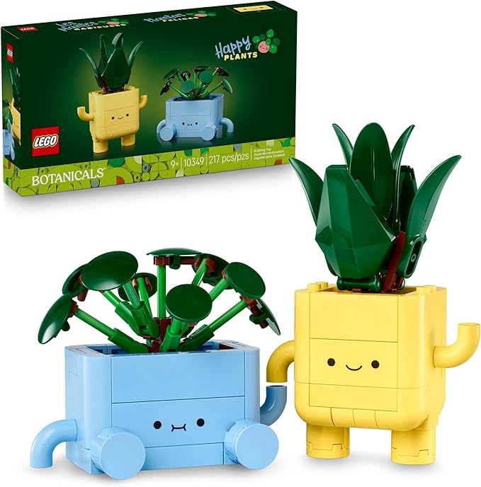 LEGO Botanicals Happy Plants Building Toys - Bedroom or Dorm Room Decor for Girls, Boys, & Adults, Desk or Shelf Display - Stocking Stuffers & Gift for Christmas - 10349