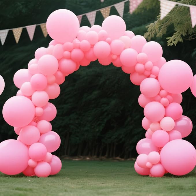 140pcs Pink Round Balloons Different Sizes 18 12 10 5 Inch Latex Balloons for Arch Decoration Party Balloon Kit for Graduation Birthday Party Wedding Balloon Baby Shower Decoration