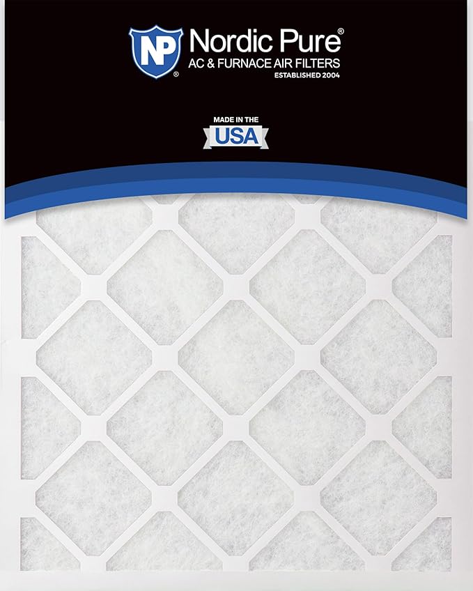 Nordic Pure 18x18x1 (Actual Size: 17 3/4 x 17 3/4 x 3/4) Poly Green MERV 6 AC Furnace Air Filters – Reduces Dust, Pollen, Pet Dander & Allergens – 3-Pack