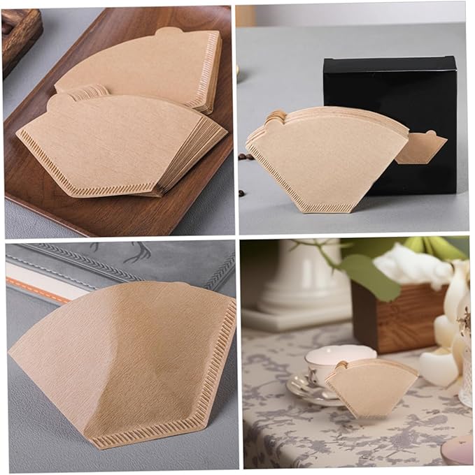 COHEALI 200pcs Unbleached Coffee Cone Filters for Coffee Makers High-efficiency Filter Paper for Rich Flavor Extraction Compatible with Drip Machines and Easy to Use Replacement Supplies