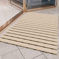 PADOOR Shower-Mat Non Slip, Heavy Duty Bathtub-Mat Curlable Quick Drain Sturdy Bath Tub Mat Without Suction Cups for Indoor Outdoor Use 17x26 Inch Beige