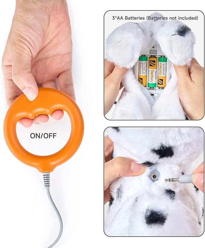 OR OR TU Walking Barking Toy Dog with Remote Control Leash, Plush Puppy Electronic Interactive Toys for Kids, Shake Tail,Pretend Dress Up Realistic Stuffed Animal Dog Age 3 4 5+ Years Old Best Gift