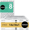 14x18x1 MERV 8 Air Filters 6-Pack – 13.7" x 17.7" x 0.75" – HVAC, AC & Furnace Compatible – Electrostatic Filtration for Home & Commercial Air Systems