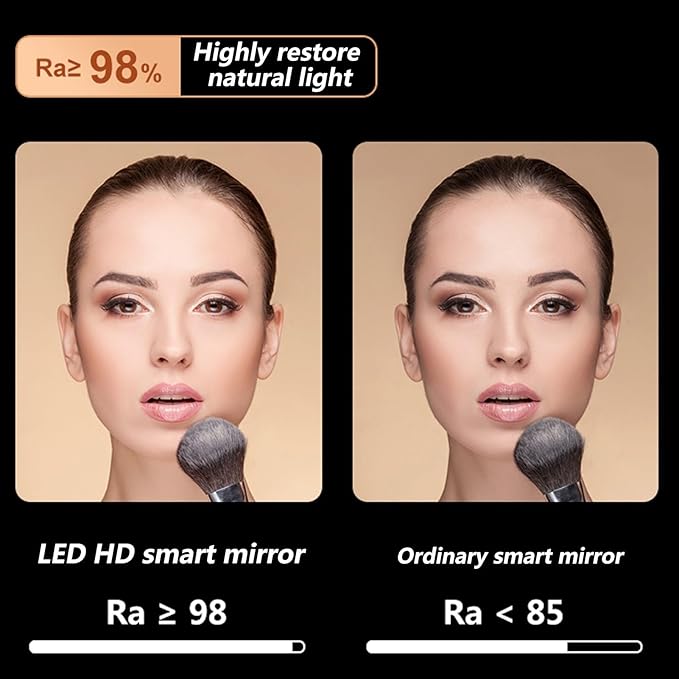 Irregular Bathroom Mirror with 3 Colour LED Light, Wall Mounted Makeup Mirror with Touch Switch and Demister Pad, Energy-Saving LED Smart Mirrors, Dimmable(A,23.6 * 35.4in/60 * 90cm)