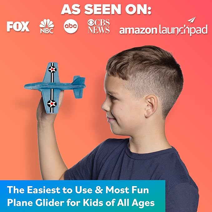 Foam Airplanes for Kids: Airplane Toy Glider Plane Styrofoam Airplanes - Best Stocking Stuffers for Boys for All Ages 4 5 6 7 8 9 Year Old - Outside Toys Air Planes Outdoor Army Toys for Kids Presents
