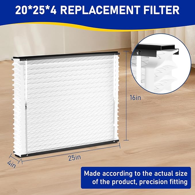 2Pack 210 Replacement Filter Compatible with Aprilaire Size: 20x25x4 MERV 13 Whole House Air Purifiers model:1210, 1620, 2210, 2216, 3210, 4200.Not fit for 1213 UPGRADE KIT(MODEL 2120 OR 2200)