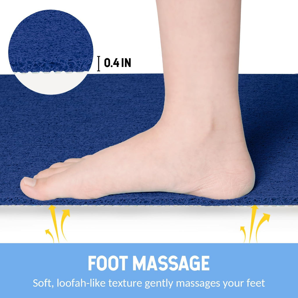 Non-Slip Bathtub Mat, Anti Slip Shower Mat, Fast Drying Bathtub Mats, Foot Scrubber Mat, Anti Slip Mat for Tub, Floor, Bathroom, Kitchen, Home, Hotel (Navy Blue 24"×16")