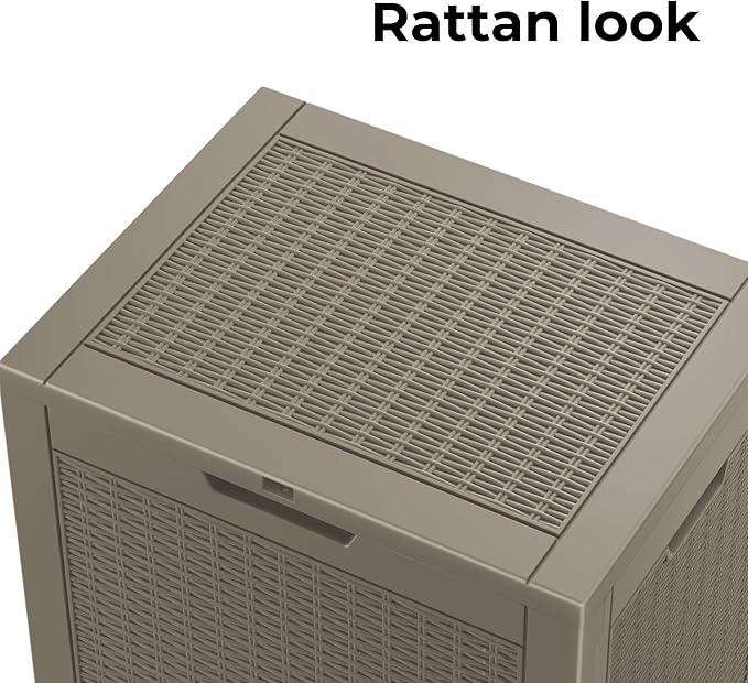 31 Gallon Outdoor Storage Box – Resin Deck Box with Lockable Lid, Waterproof Patio Furniture Storage for Tools, Garden & Yard Organization
