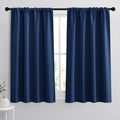 RYB HOME Blackout Curtains for Bedroom - Light Block Insulating Privacy Solar Curtain Set for Kitchen Living Room Home Theater Basement, 42 x 45 per Panel, Navy Blue, 2 Pcs