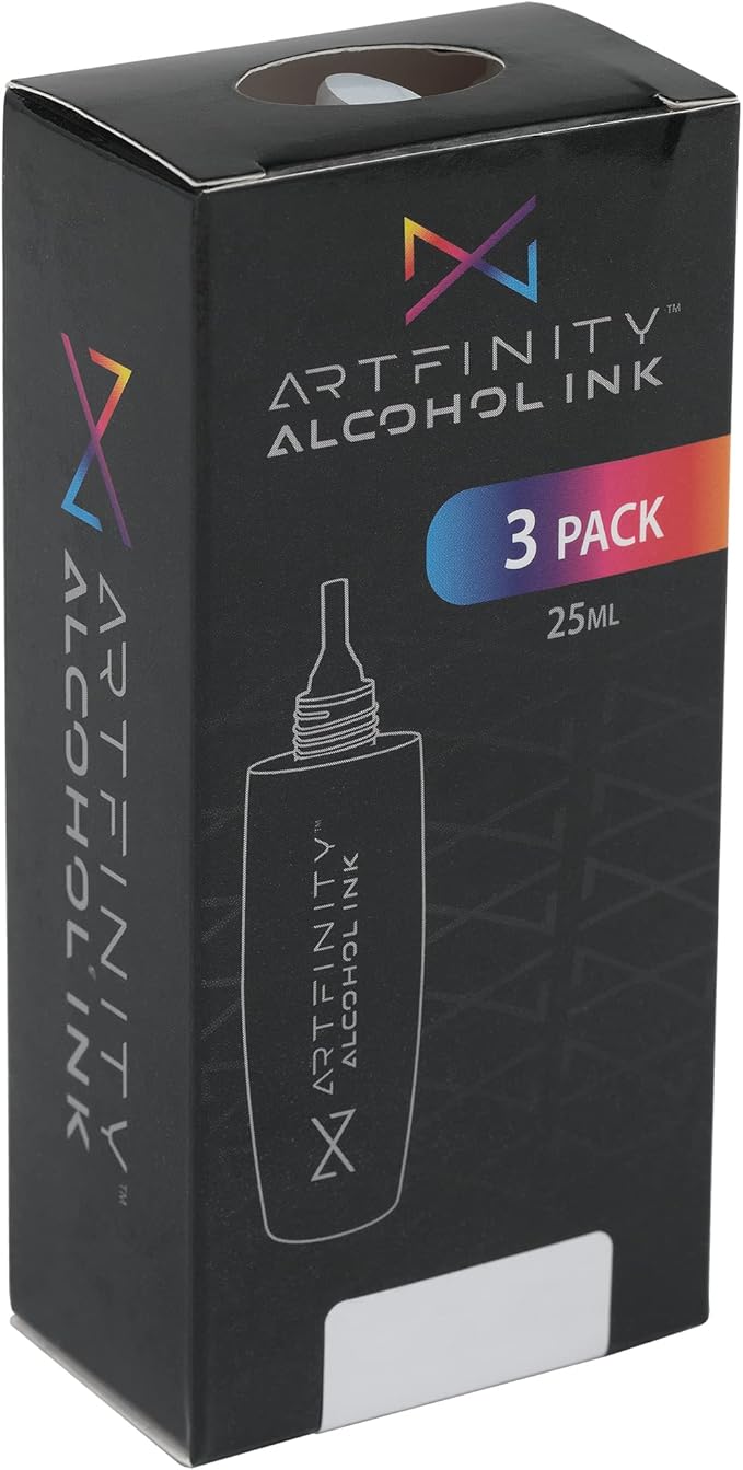 Artfinity Alcohol Inks 3 Pack - Vibrant, Professional, Dye-Based Alcohol Inks for Artfinity Alcohol Markers, Artists, Drawing, & More! - Black 100