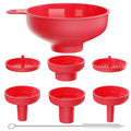 Wide Mouth Kitchen Funnel, Food Grade Plastic Cooking Canning Funnel with 4 Sizes Spouts for Filling Wide and Regular Mason Jars, Spray Dropper Oil Bottle Jug Spices Shampoo Sauce