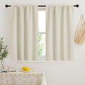 RYB HOME Small Window Curtains Blackout - Privacy Energy Saving Insulating Curtains Blinds for Bedroom Bathroom Basement Kids Nursery Kitchen, W 34 x L 48 inches, Beige, 2 Panels