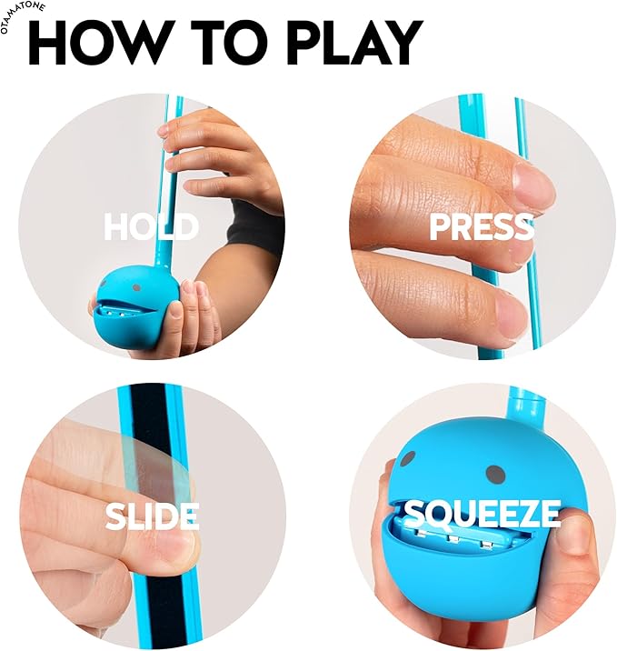 Otamatone Japanese Electronic Musical Instrument Portable Music Synthesizer from Japan by Maywa Denki Studio, Award Winning, Educational Fun Gift for Children, Teens & Adults - Blue