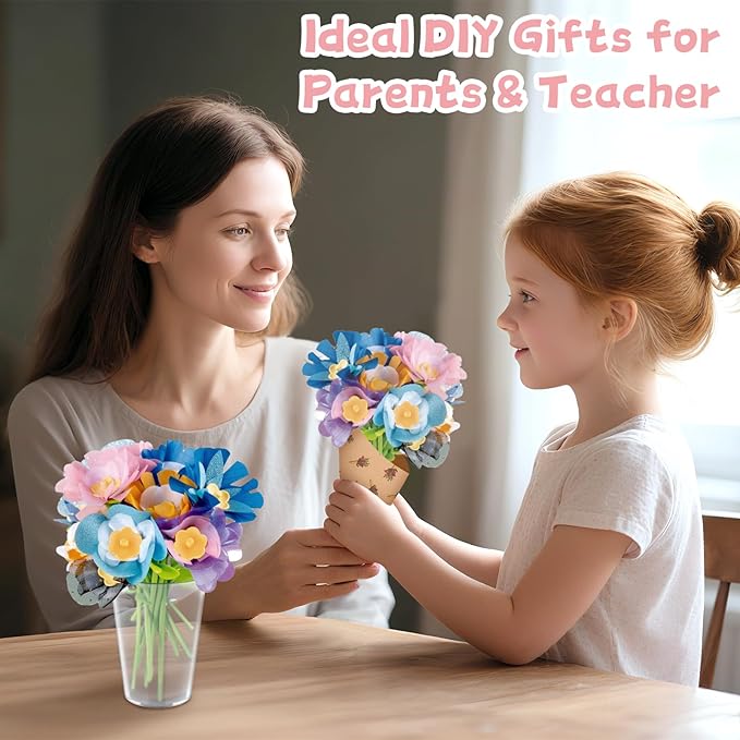 M SANMERSEN Toys Accessories Flower Bouquet Craft Kits Accessories for Making Flowers, DIY Arts & Crafts Accessories-Flowers Market Toy Parts for Kids Toddler Ages 4 5 6 7 8 Year Old Boys