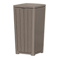 Outdoor Trash Can 23 Gallon Garbage Can with Lid Waterproof Resin Garbage Patio Waste Bin for Garden, Backyard, Deck,Gray