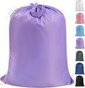 Polecasa Heavy Duty Large Laundry Bag with 130gsm Tear Resistant Fabric and Handles, Easy to Carry Durable Dirty Clothes Drawstring Bag, Perfect for College Dorm, Travel, 28”x36”,Purple