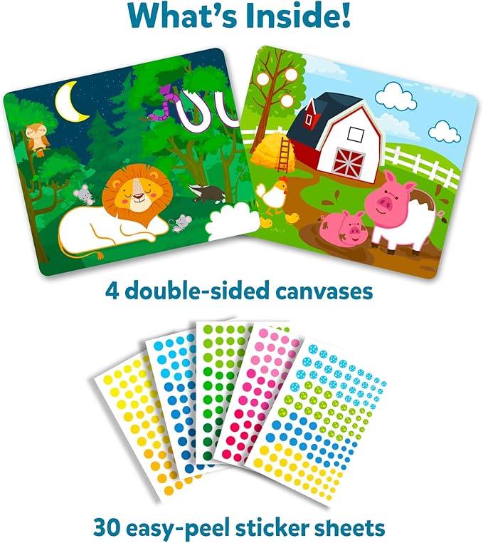Skillmatics Dot It Sticker Art - Animals, Mess-Free Fun for Kids, 500+ Stickers, Craft Kits, DIY Scrapbooking Activity, Travel Toys, Gifts for Boys & Girls Ages 3, 4, 5, 6, 7