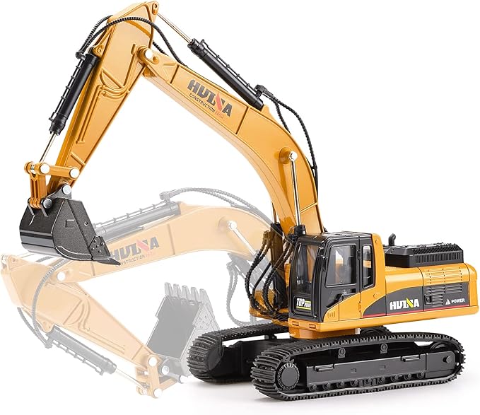 1/40 Scale Metal Excavator Toy, Diecast Construction Equipment Digger Trucks Toys for Boys Kids