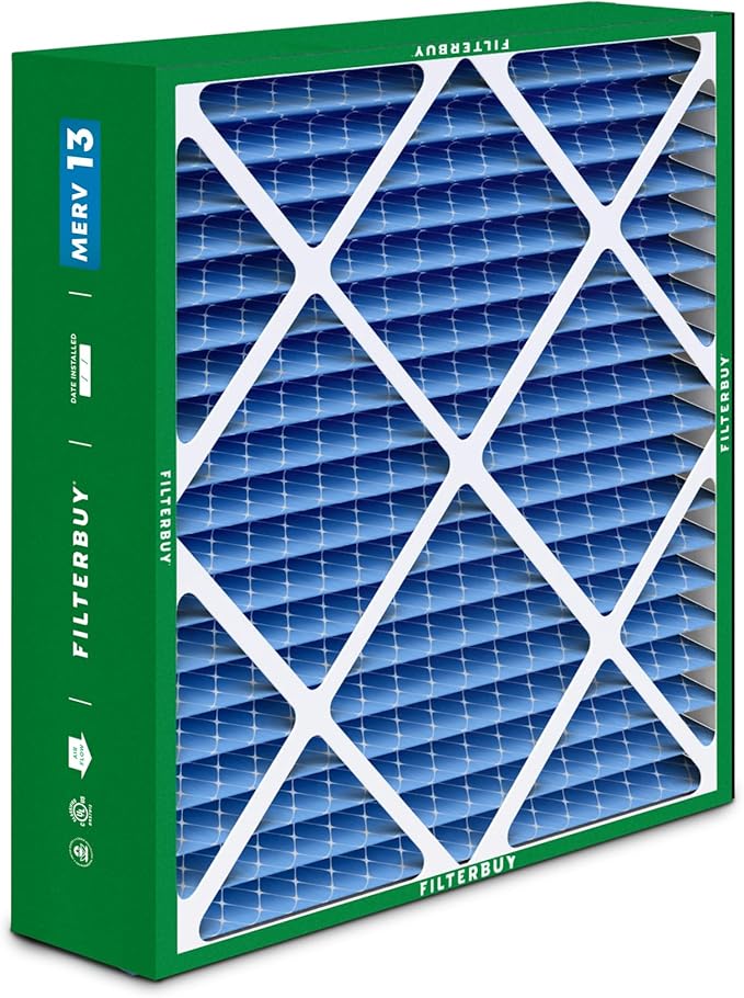 Filterbuy 20x26x5 Air Filter MERV 13 Optimal Smoke & Allergy Defense (1-Pack), Pleated HVAC AC Furnace Filters for Electro-Air, Lennox, White Rodgers, and More (Actual Size: 20.00 x 25.88 x 4.88)