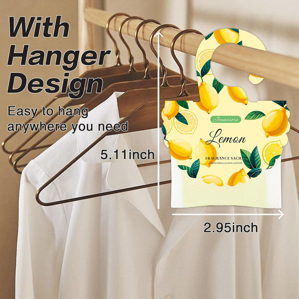 15 Packs Lemon Scented Sachets Bag for Drawers and Closets, Air Freshener for Home Fragrance Sachet, Long-Lasting Hanging Closet Deodorizer Smell Goods for House