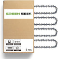14-Inch Chainsaw Chain 4-Pack – 3/8" LP Pitch, .050" Gauge, 52 Drive Links, Semi-Chisel Replacement Chain for 14" Electric Mini Chainsaw and Pole Pruner