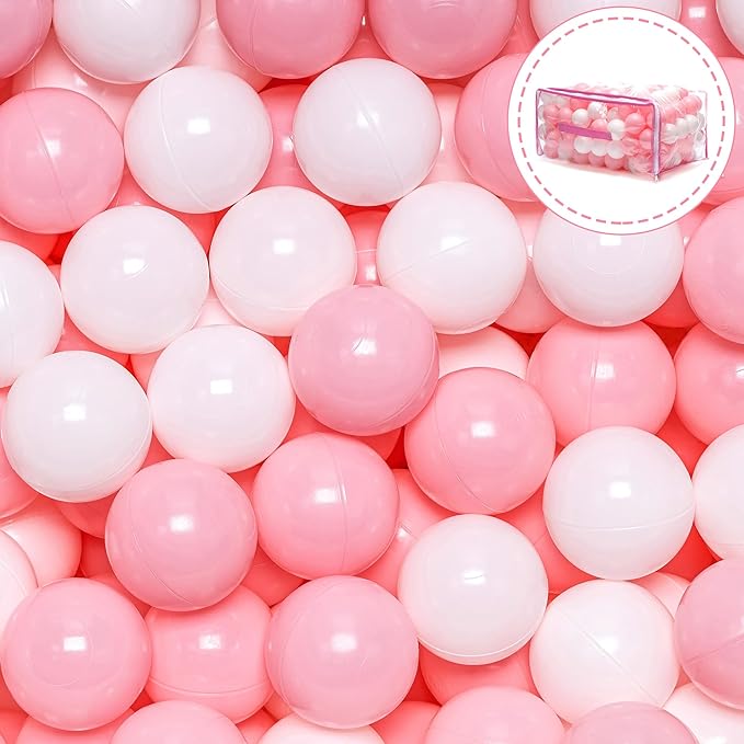 Vanland Ball Pit Balls for Baby and Toddler Phthalate Free BPA Free Crush Proof Plastic - Multicolored Pit Balls in Reusable Play Toys for Kids with Storage Bag