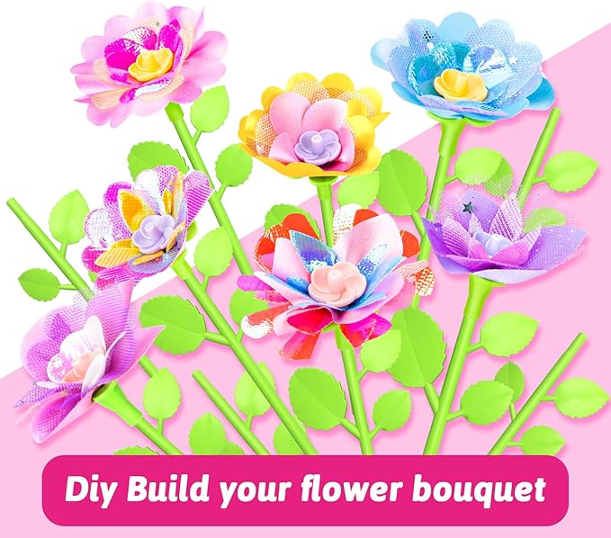 Osllate Upgraded Flower Bouquet Accessories Set for Making 36 Flowers, DIY Arts & Crafts Toy Accessories Flowers Making Toy Kit