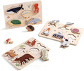 IEATFO 3 Packs Space Ocean Forest Wooden Chunky Puzzles for Toddlers, Wood Puzzle for Kids, Insert Puzzles Each Piece Fits Perfectly, Sturdy and Pegless, Educational Toys