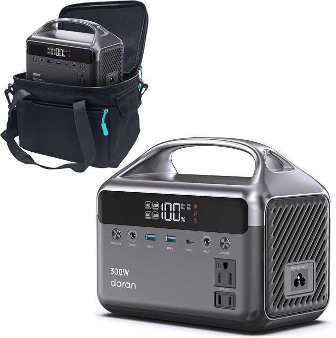 Portable Power Station 300W (600W Peak), 192Wh (60,000mAh) Solar Generator, LiFeP04 Battery with AC Outlets, 5.5LB Power Bank for Outdoor Camping, Traveling, Home & Emergency (Solar Optional)