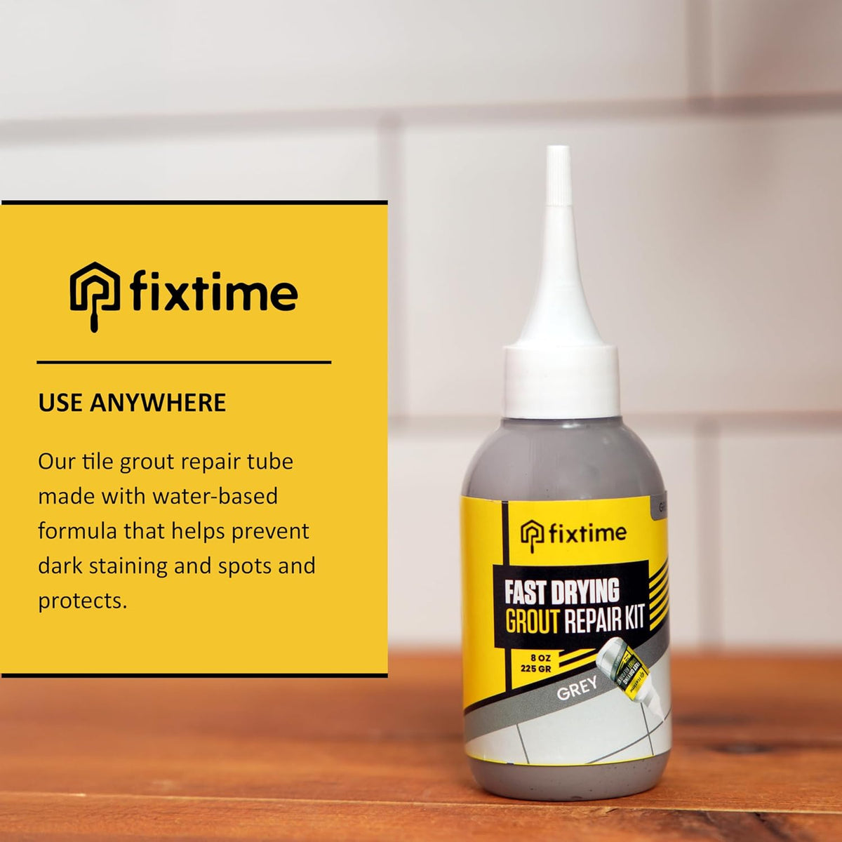 Tile Grout Repair Kit, Gray Grout Filler Tube 8 oz, Grout Repair Renews, Fast Drying Repait Kit, Grout Sealer for Floor Tile - Spatula Included (2xGray)