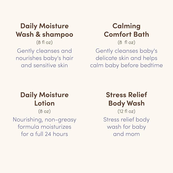 Aveeno Baby Bathtime Solutions Mommy & Me Gift Set, Baby Wash & Shampoo, Calming Bath, Daily Moisturizing Lotion & Stress Relief Body Wash for Mom, Nourishing Oat, Registry Must Haves, 4 items