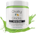 Chalky Chicks All-in-One Chalk Paint for Furniture or Cabinet - 8 Fl Oz - Matte Finish Pistachio (Lime Green) for Metal, Wood Furniture Paint - No Sanding All-in-One for Home Decor & Crafts, USA Made