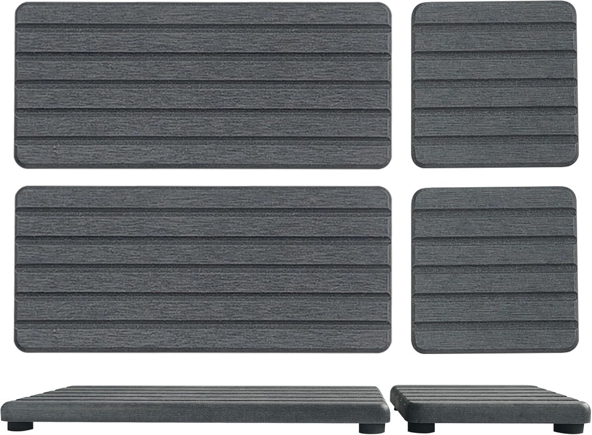 Set of 4 Water Absorbent Diatomite Coasters, Diatomaceous Earth Kitchen Soap Dish, Bathroom Trays, Water Absorbing Stone Used for Hand Soaps & Plants & Toiletries in The Modern Home