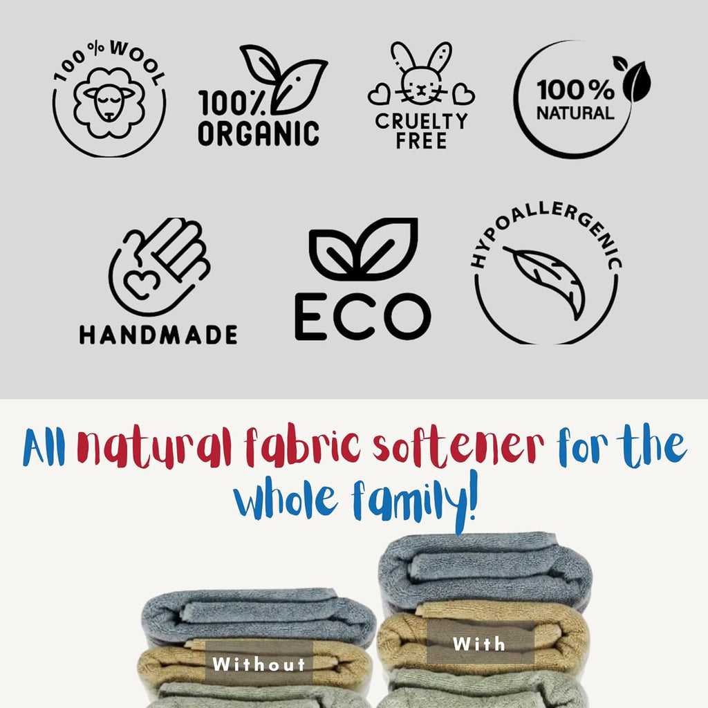 Wool Dryer Balls Organic Premium | Handcrafted Animal Collection A | 6 Balls XL, Ethically & Humanely Made, Natural Fabric Softener, Laundry Dryer Balls Reusable, Wrinkle Release